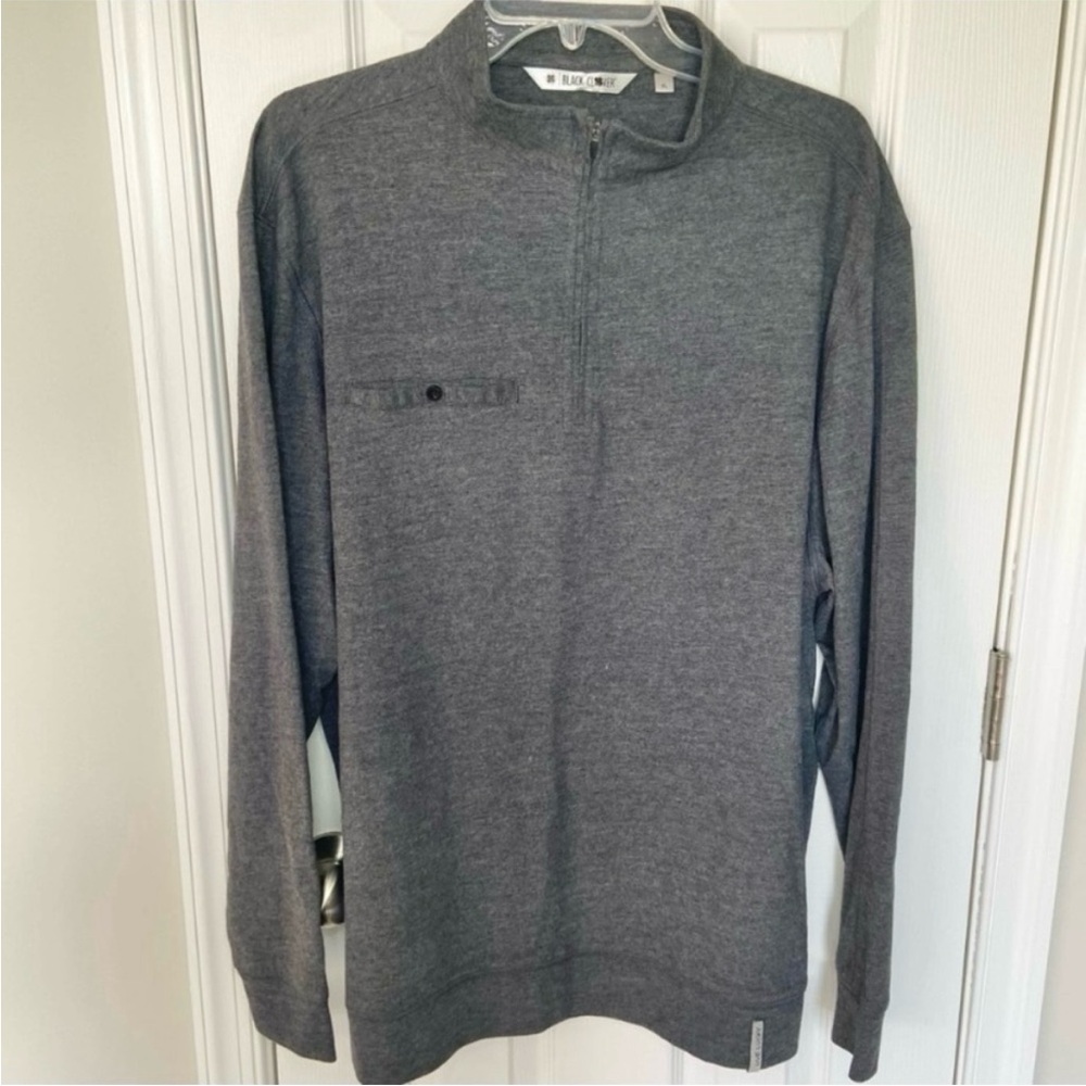Black Clover Clyde Black Quarter Zip Pullover Sweater Golf Sport Relaxed XL